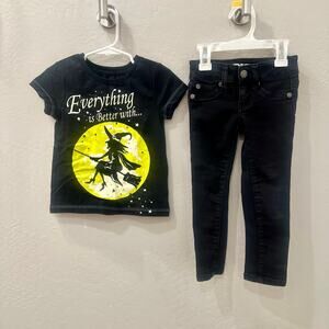 Peek Halloween Glow-in-the-Dark Witch Magic Shirt & Black Jeans Outfit